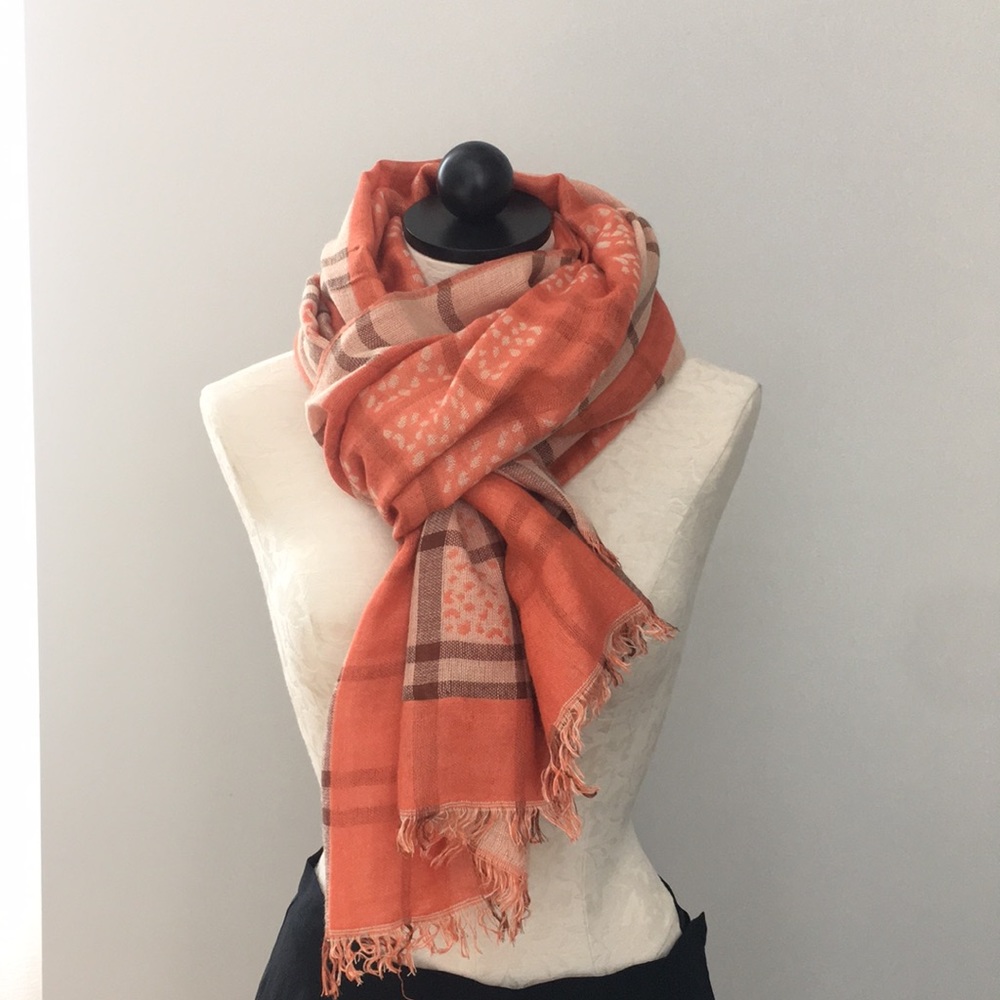 Medium Weight Plaid Large Scarf